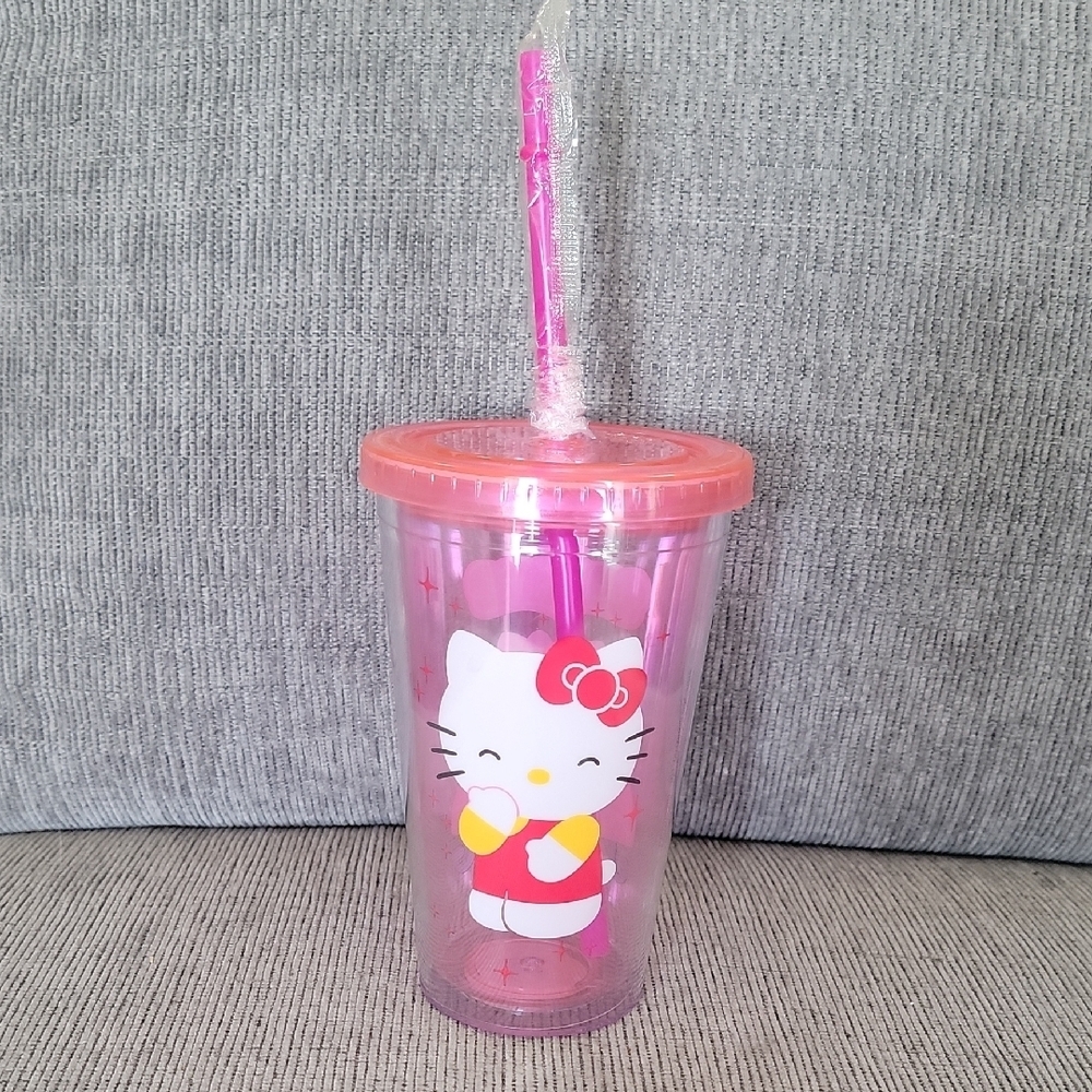 Hello Kitty Pink Tumbler with Straw